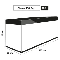 Akvarium Glossy 150 Sort 472 Liter