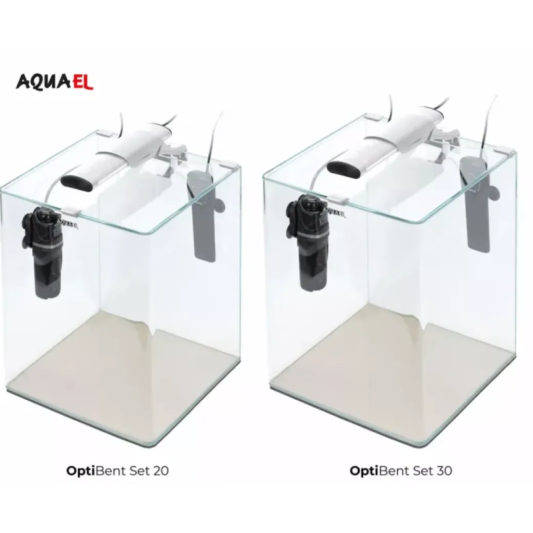 AquaEl Akvarie Opti Bent Hvid 30 Liter
