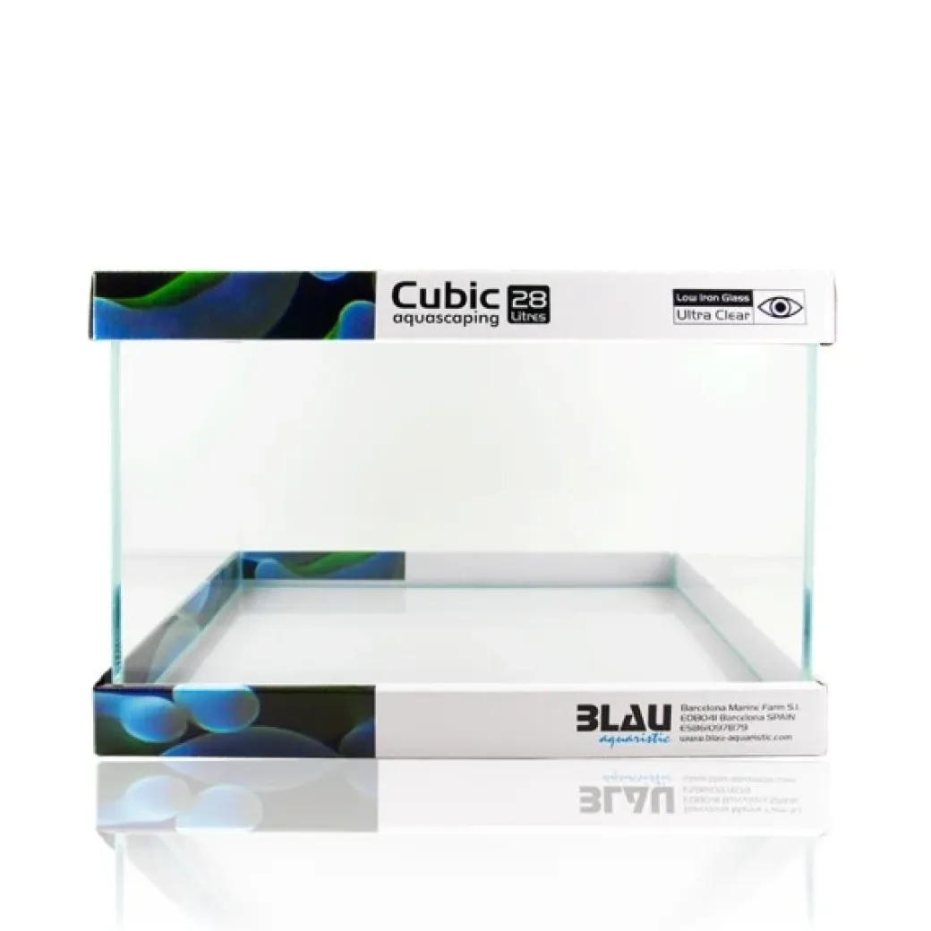 Blau CUBIC Akvarium Aquascaping 28 L Optiwhite glas (40x25x28)