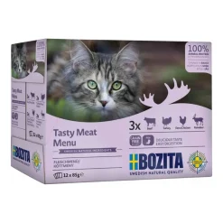 Bozita Feline Kød i sovs 12 x 85 g - oksekød, kalkun, kylling og rensdyr