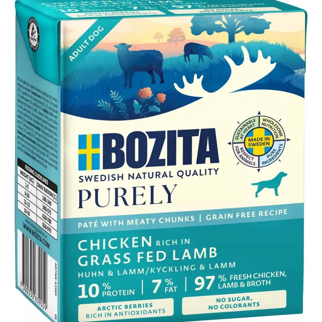 Bozita Hund Purely Pate Kylling og Lam 370 g - Naturligt hundefoder