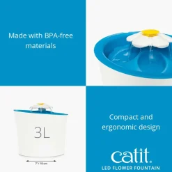 Catit Senses 2.0 Flower Fountain (drikkeautomat) 3 L med LED