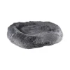 Cushion Krems fluffy rund hundeseng large grå