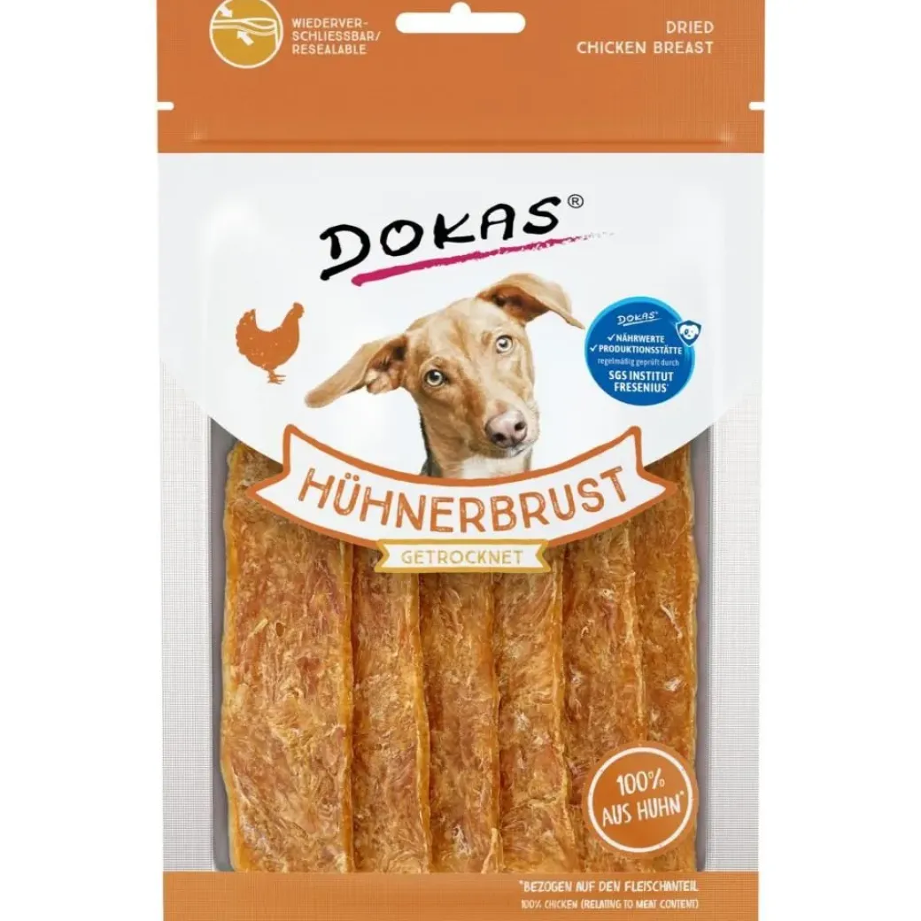 Dokas Tørret kyllingebryst 70 g - sunde hundesnacks af kylling