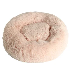 Donut Cozy Hundeseng Laksefarvet 60 cm - blød seng til mellemstore hunde