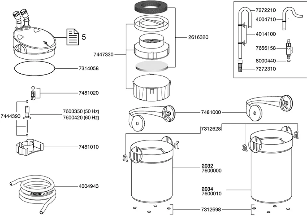 EHEIM 2032 Ecco Pro udvendig filter 500 l/t Pro 130