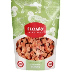 FICCARO Hundesnack Lam & And Cubes - lam og and i tern 100 g