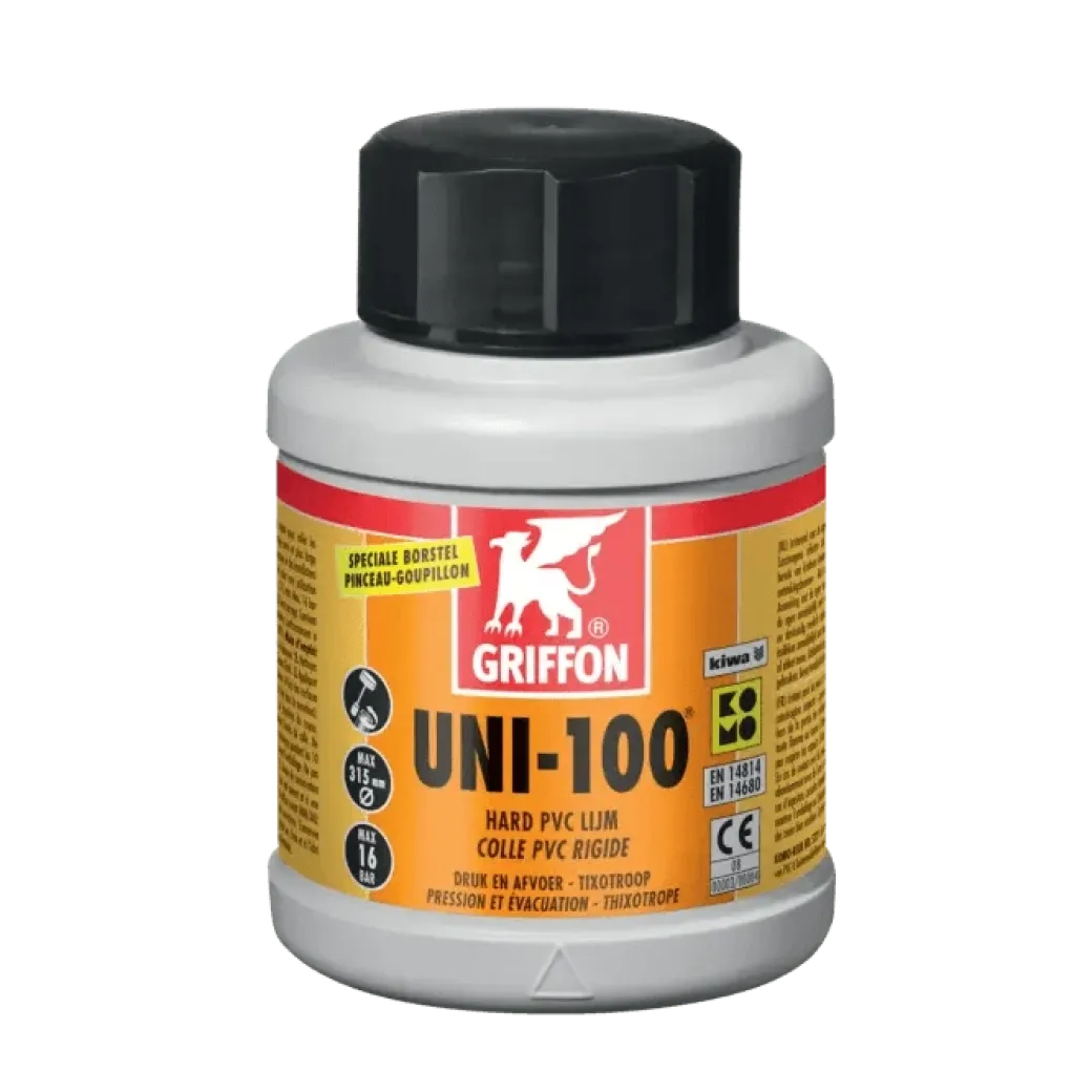 Griffon UNI-100 PVC lim (Pvc rørlim) med pensel 500 gram