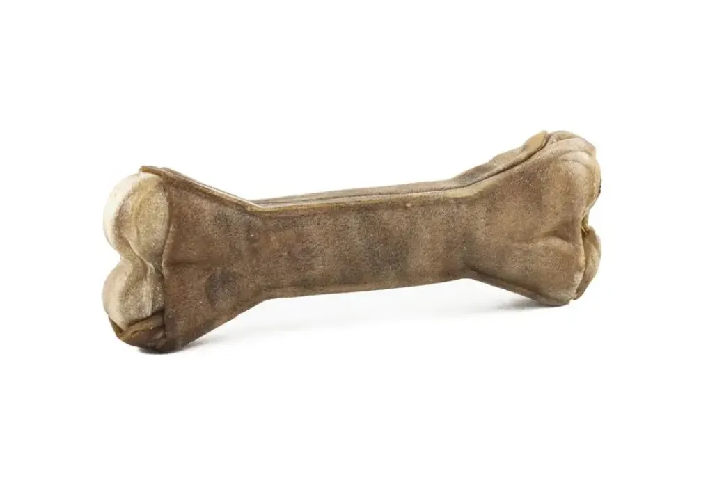 Håndlavet Presset Tyggeben med fyld af hjort 17 cm 85 g - stort tyggeben
