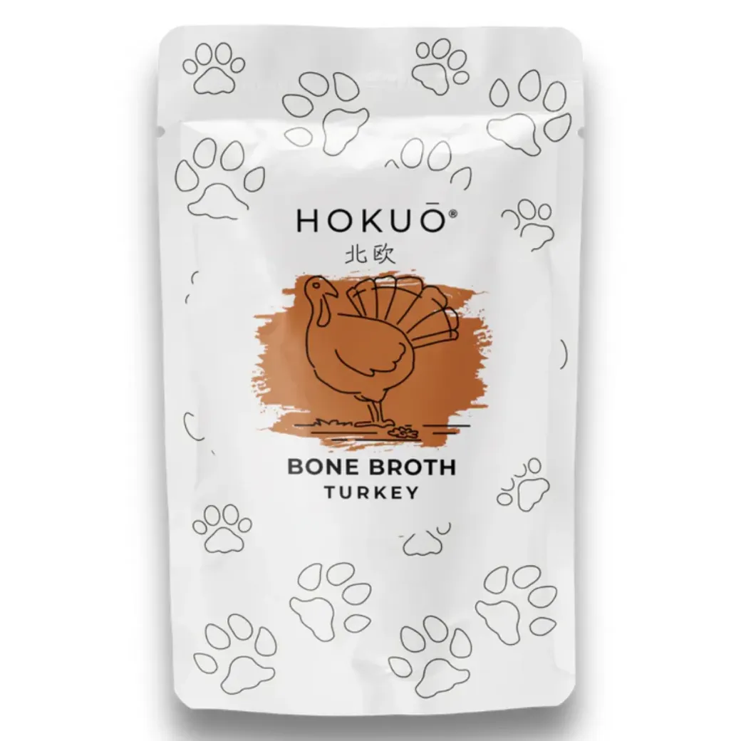 Hokuo Turkey Bone Broth 100 ml - naturlig kalkunbouillon til hunde og katte