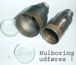 Hulboring i glas 43 mm hul (Max. 19 mm glas)