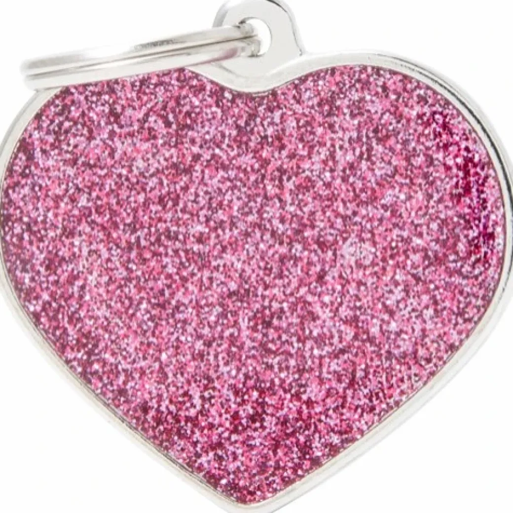 Hundetegn My family Shine Hjerte Pink Stor