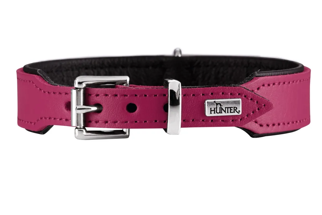 Hunter Basic halsbånd str.37 Pink - 30,0-34,5 cm