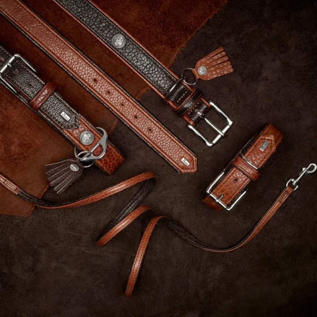 Hunter Cody 50 Mørkebrun Cognac hundehalsbånd - 37-43 cm