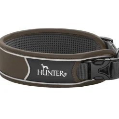 Hunter Divo Hundehalsbånd L 45-55 Brun/Grå - justerbart hundehalsbånd (45-55 cm, B 4,5 cm)