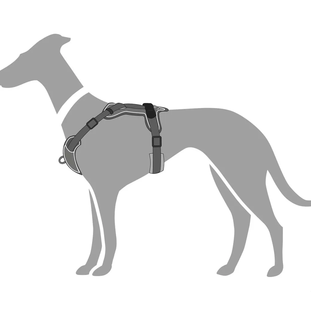 Hunter Divo hundesele L-XL grå/grå just mave 79-107 cm - Stabil kontrol og komfort