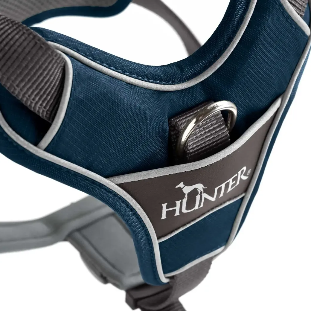 Hunter Divo hundesele L-XL petrol/grå just mave 79-107 cm - Ergonomisk komfort og refleks