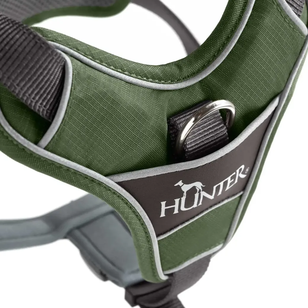 Hunter Divo hundesele M grøn/grå just mave 56-73 cm - Stabil kontrol og komfort