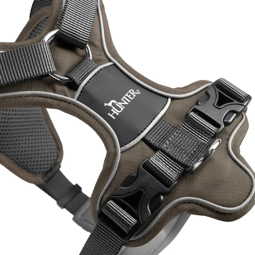 Hunter Divo hundesele S brun/grå just mave 45-56 cm - Samlet komfort og kontrol