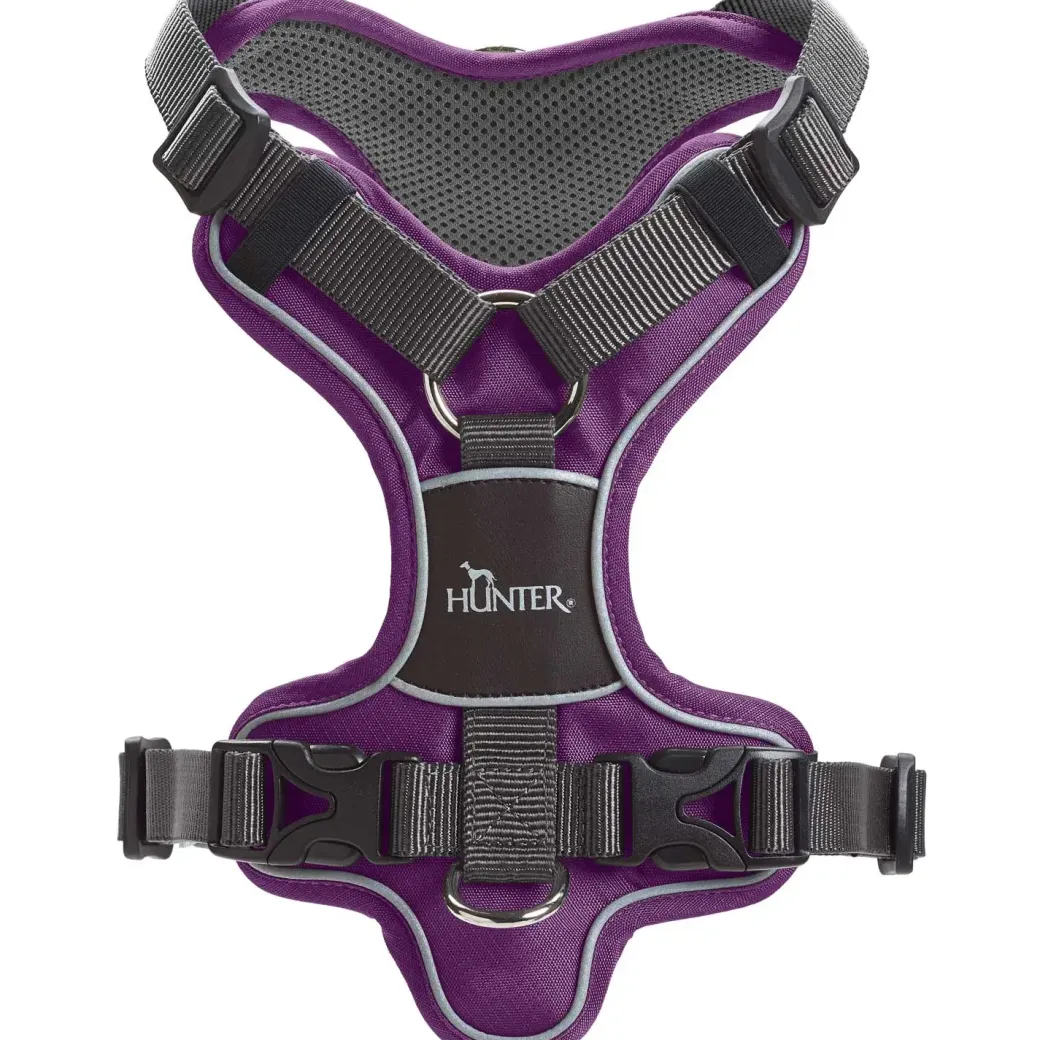 Hunter Divo hundesele XS violet/grå just mave 34-47 cm - Stabil kontrol og komfort