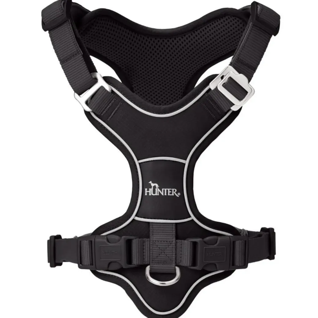 Hunter Divo Up hundesele XS sort just mave 34-47 cm - Nem påtagning og ergonomisk kontrol