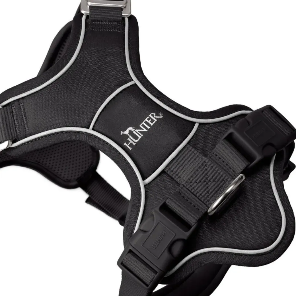 Hunter Divo Up hundesele XS sort just mave 34-47 cm - Nem påtagning og ergonomisk kontrol