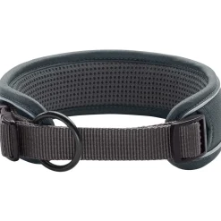 Hunter Halsbånd Divo M Grå/Grå - justerbart hundehalsbånd (35-45 cm, B 4,5 cm)