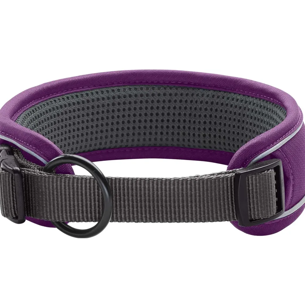 Hunter Halsbånd Divo S Violet/Grå - justerbart hundehalsbånd (25-35 cm, B 4 cm)