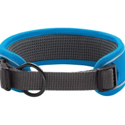 Hunter Halsbånd Divo XL Lyseblå/Grå - justerbart hundehalsbånd (55-65 cm, B 5,5 cm)