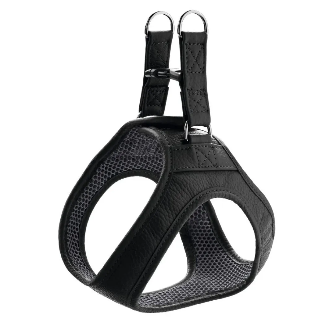 Hunter Hilo læder hundesele sort XS - hals 33-37 cm