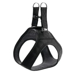 Hunter Hilo læder hundesele S sort hals 43-48 cm - blød komfort i hverdagen