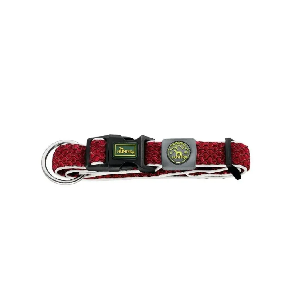 Hunter hunde halsbånd Hilo Rød L-XL - justerbart hundehalsbånd (40-60 cm, B 3,2 cm)