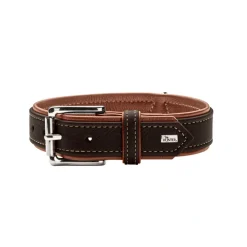 Hunter Hundehalsbånd læder Canada Elg Str.35 Sort/Cognac - 24-30 cm