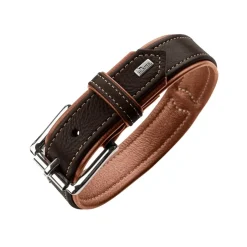 Hunter Hundehalsbånd læder Canada Elg Str.35 Sort/Cognac - 24-30 cm