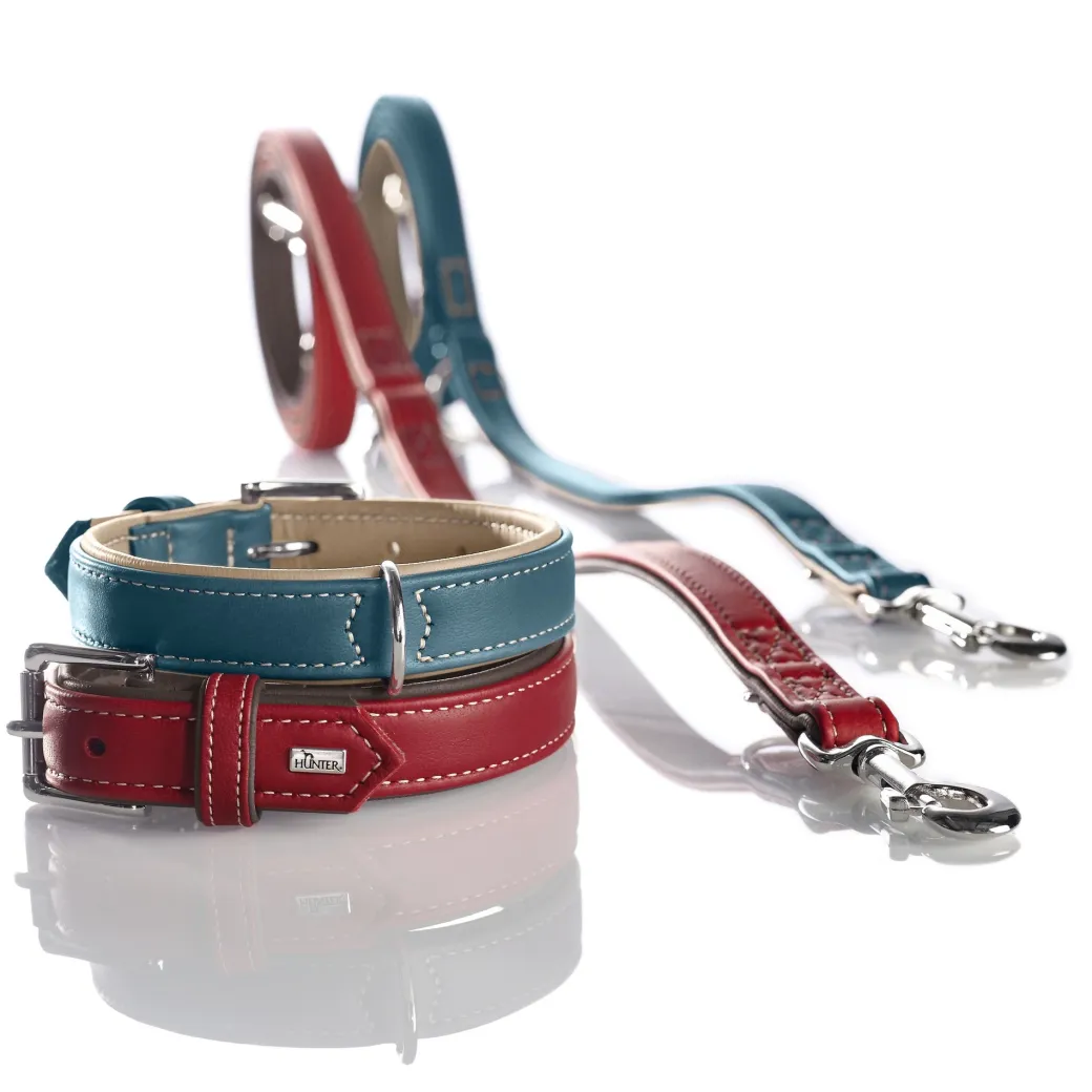 Hunter Hundehalsbånd læder Canada Elg Str.65 Rød - 50-56 cm