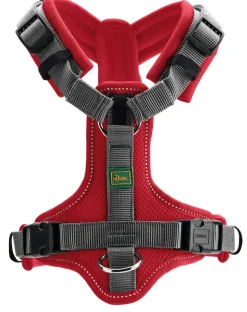 Hunter hundesele Maldon Rød og Grå S-M længde 46-82 cm 2,0 cm - fleksibel og stabil pasform