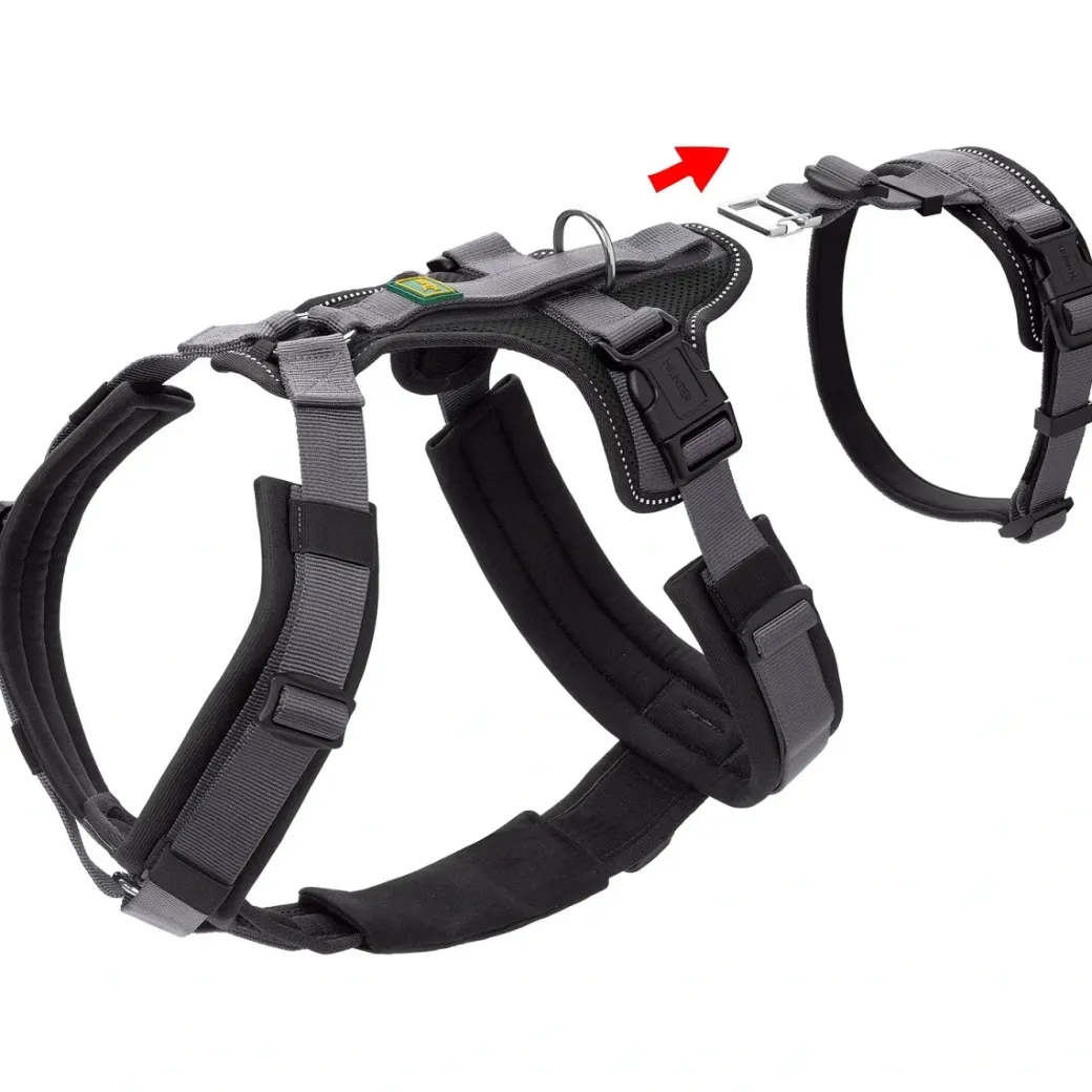 Hunter hundesele Safety Maldon Gråsort L længde 66-118 cm 2,5 cm - sikker stabilitet