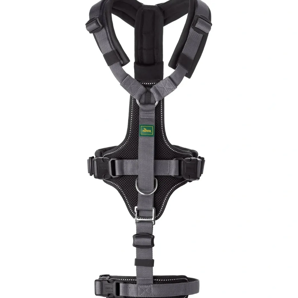 Hunter hundesele Safety Maldon Gråsort L længde 66-118 cm 2,5 cm - sikker stabilitet