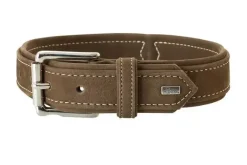 Hunter Hunting halsbånd str.55 Brun - justerbart hundehalsbånd (42 - 48 cm., B 3,5 cm.)