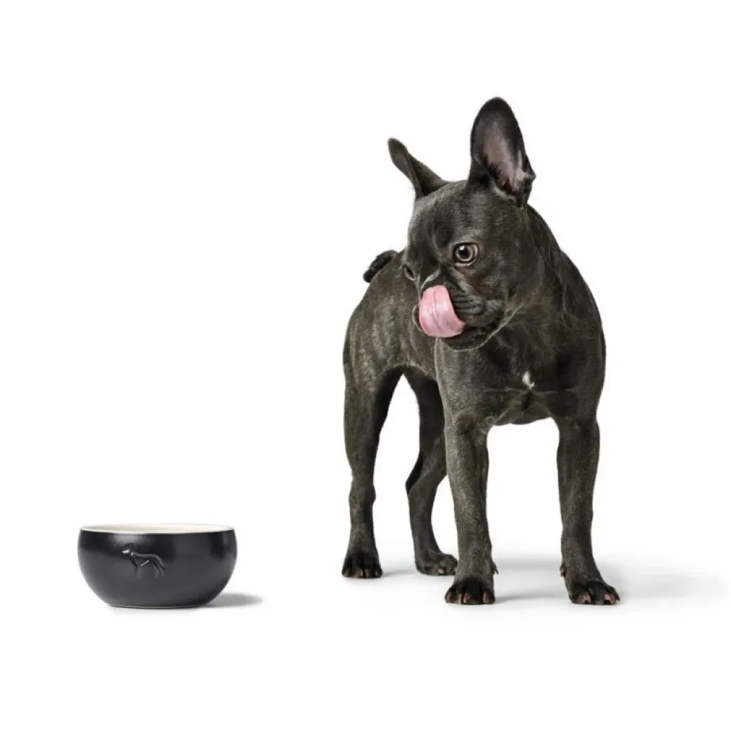 Hunter Keramik Lund Hunde Skål 1500 ml Sort