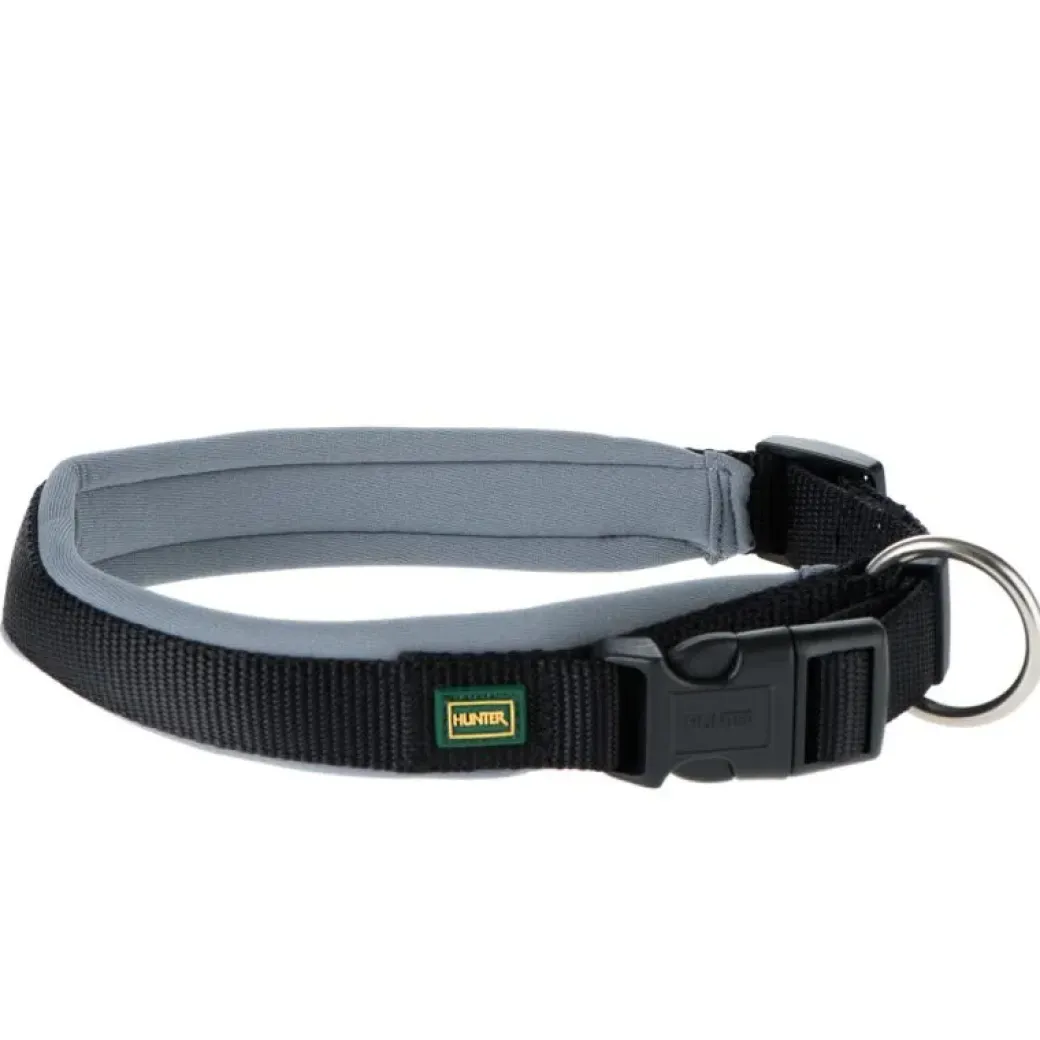 Hunter Neopren hundehalsbånd grå og sort 50 cm - 45-50 cm indstilling