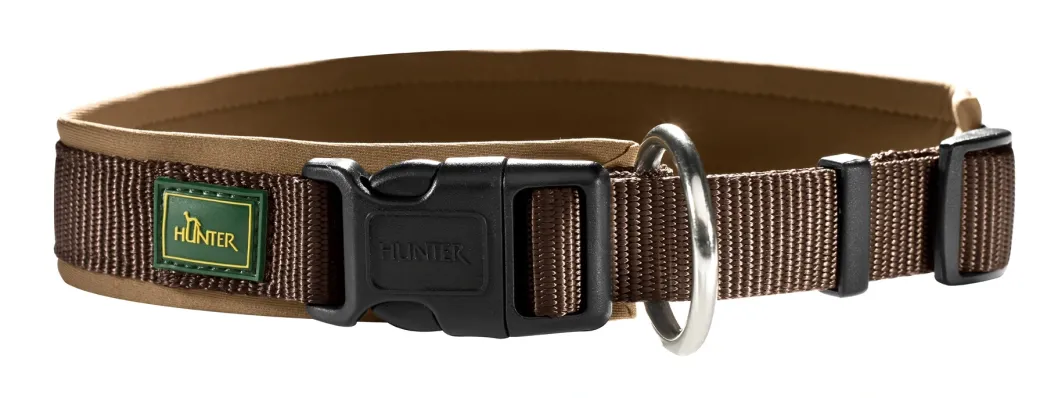 Hunter Neopren hundehalsbånd brun 40 cm - 35-40 cm indstilling