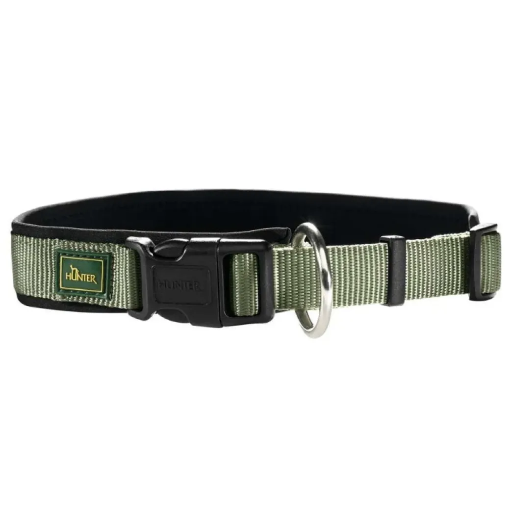 Hunter Neopren Plus hundehalsbånd oliven/sort 45 cm - 40-45 cm indstilling