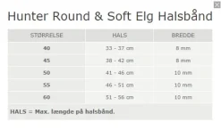 Hunter rundsyet elghalsbånd sort 55 cm - justering 46-51 cm til store hunde