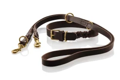 Hunter Sansibar Solid 45 Hundehalsbånd i læder - 34-40 cm