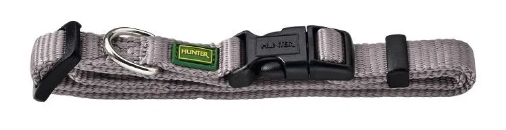 Hunter Vario Plus Halsbånd Grå S 30-45 cm - Komfortabelt og justerbart hundehalsbånd