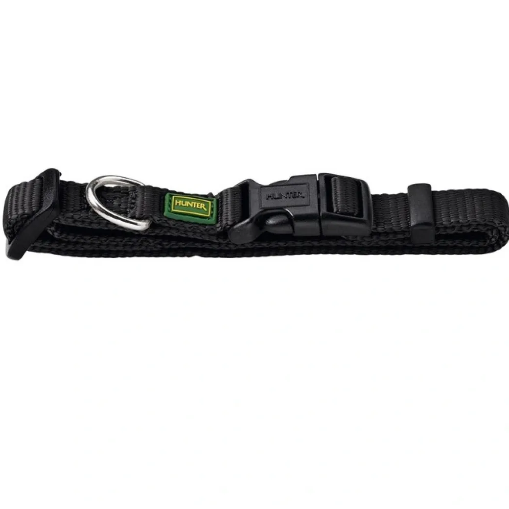 Hunter Vario Plus Halsbånd Sort XS 22-35 cm - Komfortabelt og justerbart hundehalsbånd