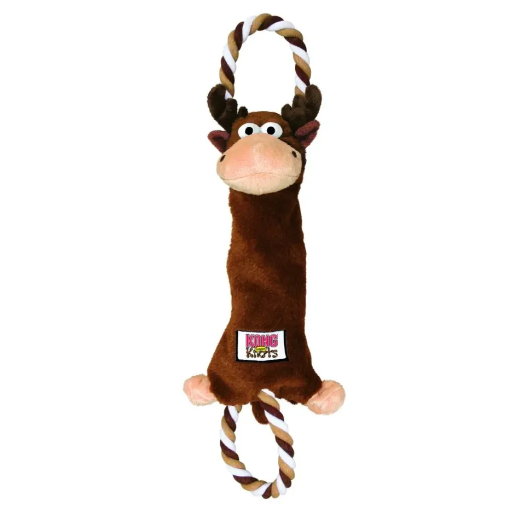 KONG Tugger Knots Moose Brun L 48 cm - reb og bamse i et
