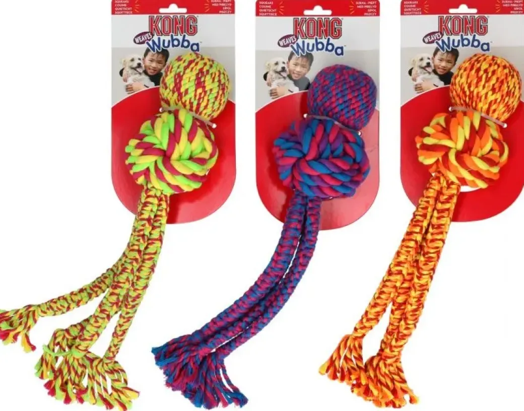 KONG Wubba Weaves L 38 cm Mix - hundelegetøj