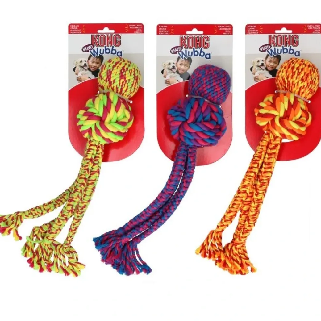 KONG Wubba Weaves XL 44 cm Mix - hundelegetøj